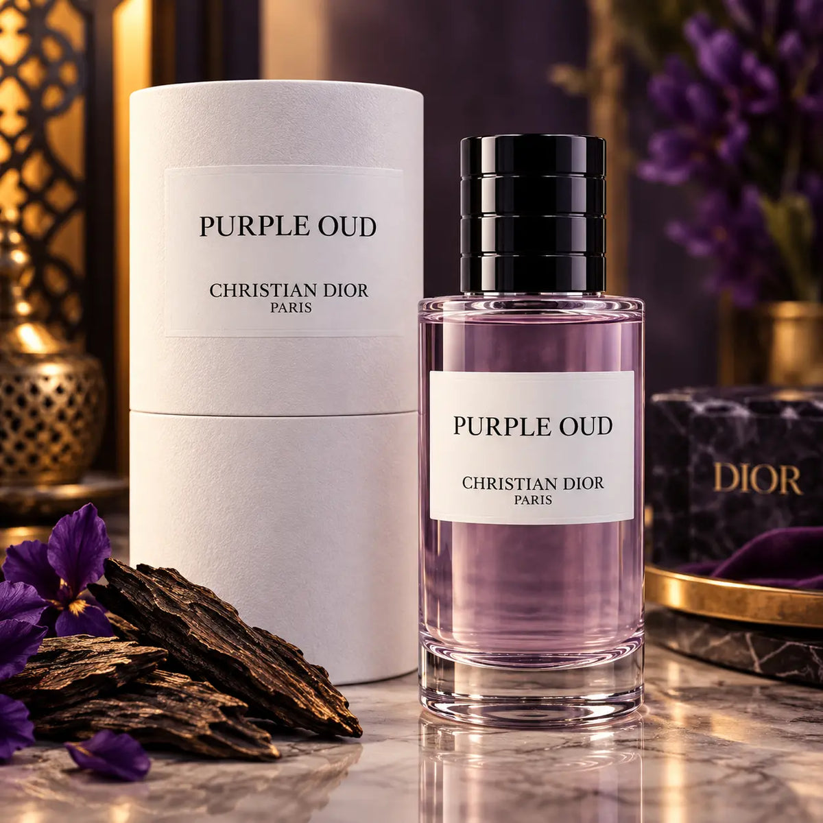 Dior Purple Oud Eau de Parfum 100ml perfume bottle and packaging