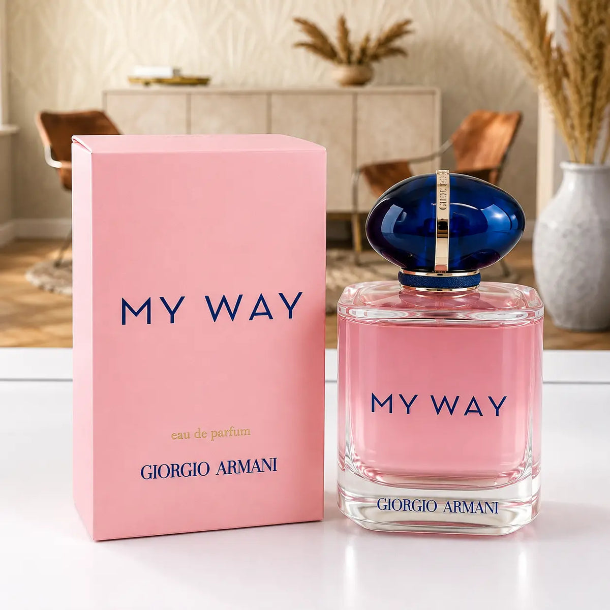 Giorgio Armani My Way Eau de Parfum pink bottle and box