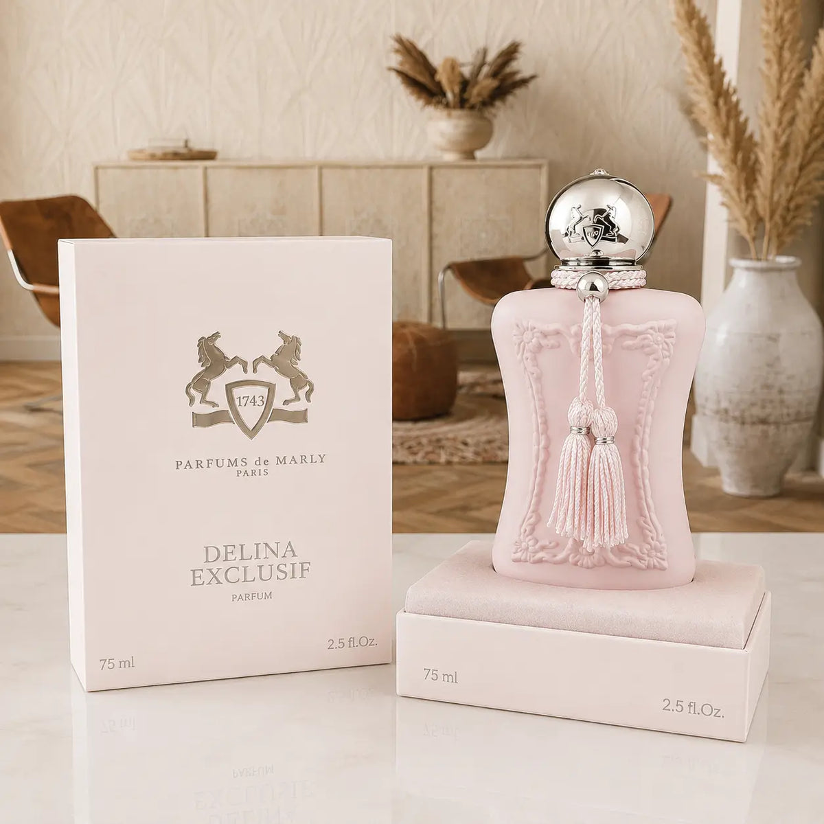 Parfums de Marly Delina Exclusif Parfum 75ml pink perfume bottle and box