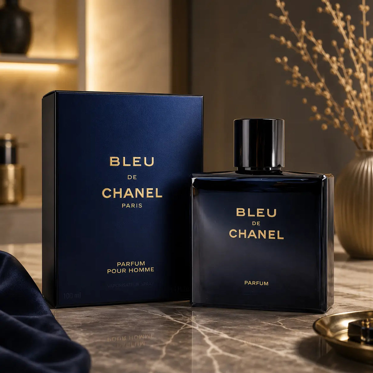 BLEU DE CHANEL Parfum 100ml for Men bottle and box