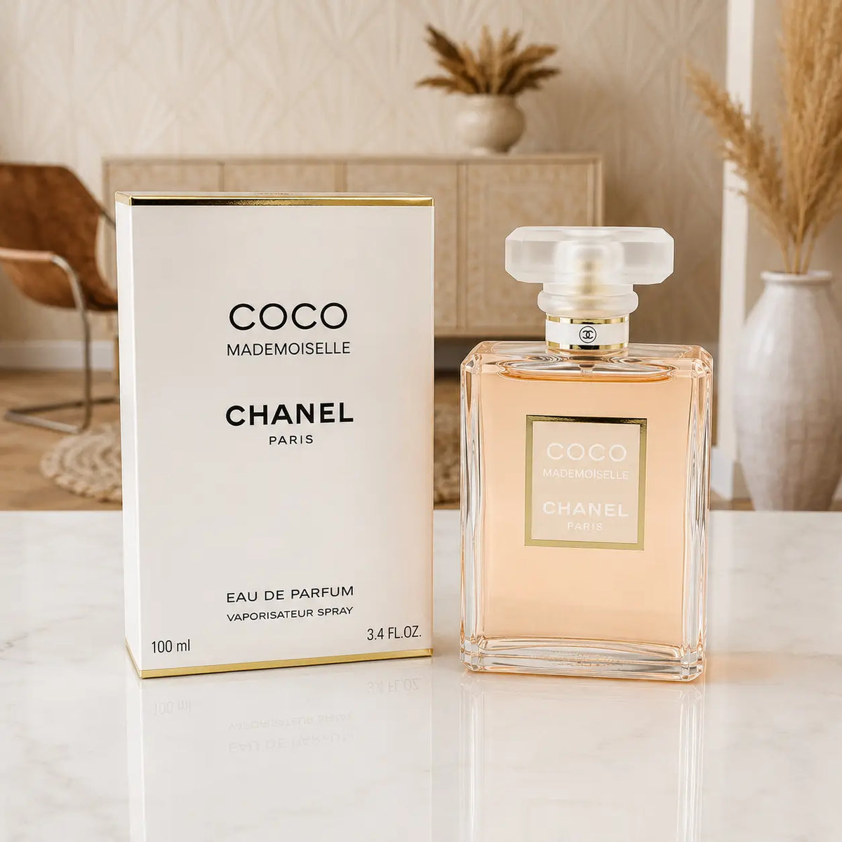 CHANEL Coco Mademoiselle Eau de Parfum 100ml perfume bottle and box