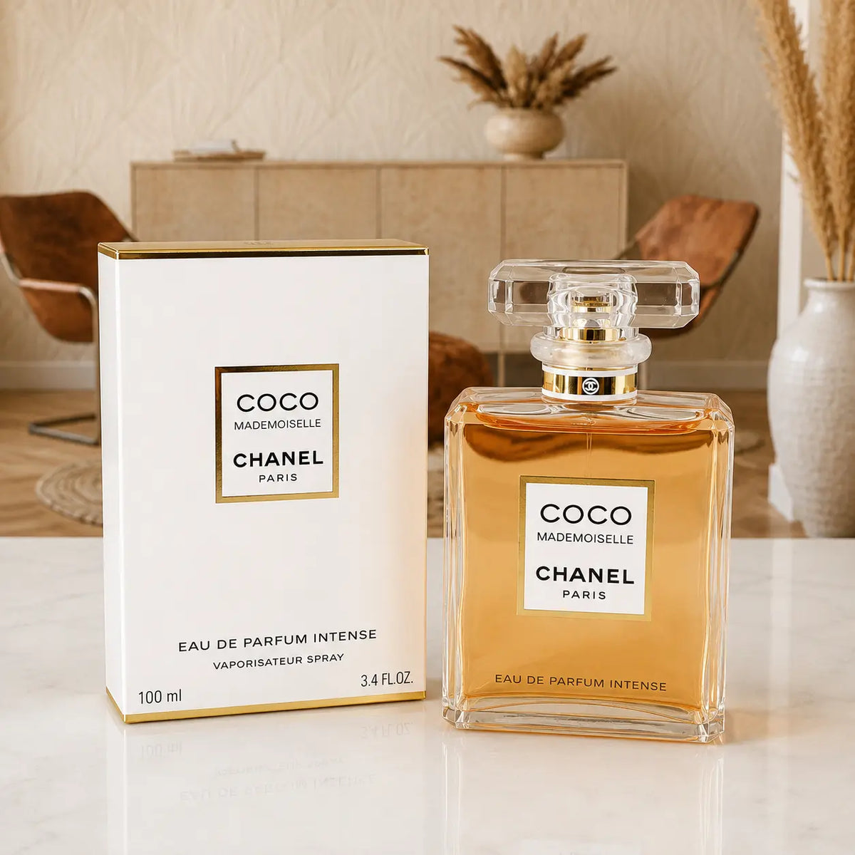 CHANEL Coco Mademoiselle Eau de Parfum Intense 100ml perfume bottle and box
