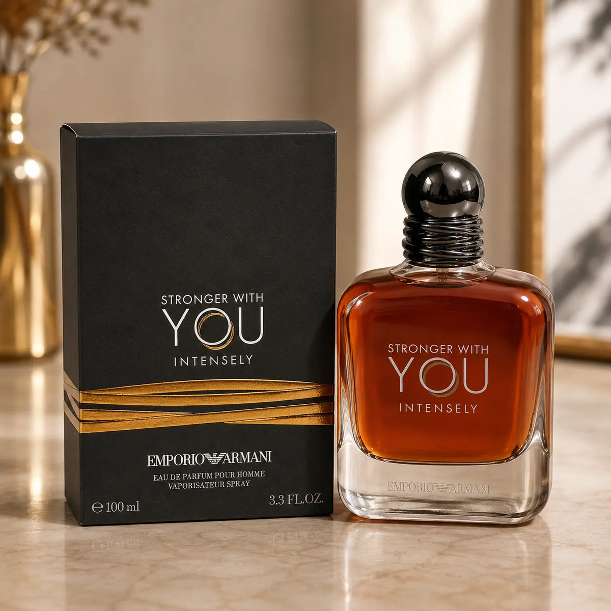 Emporio Armani Stronger With You Intensely Eau de Parfum 100ml perfume bottle and box