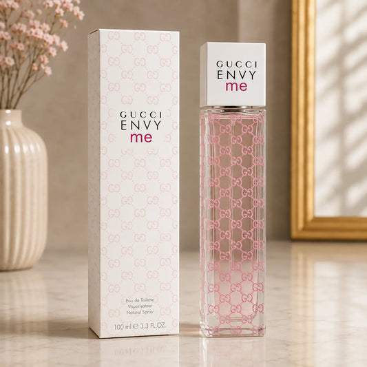 Gucci Envy Me Eau de Toilette 100ml pink perfume bottle and box