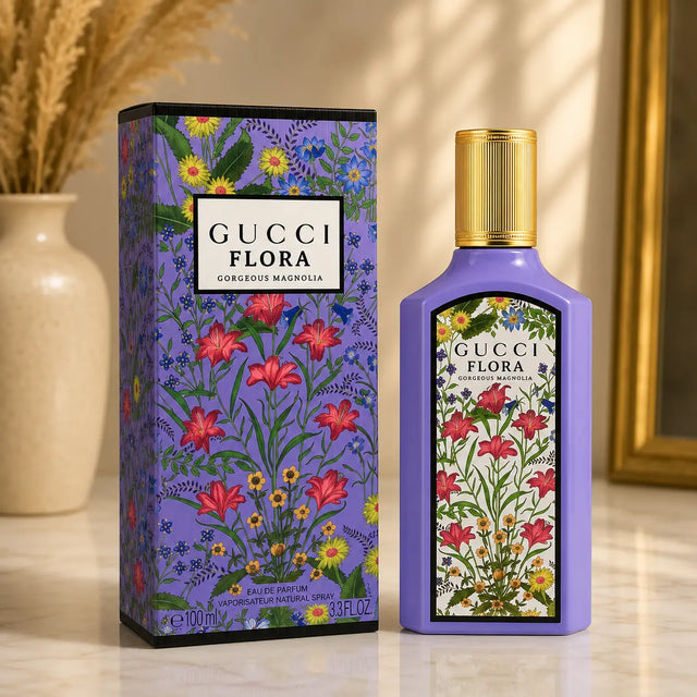 Gucci Flora Gorgeous Magnolia perfume bottle